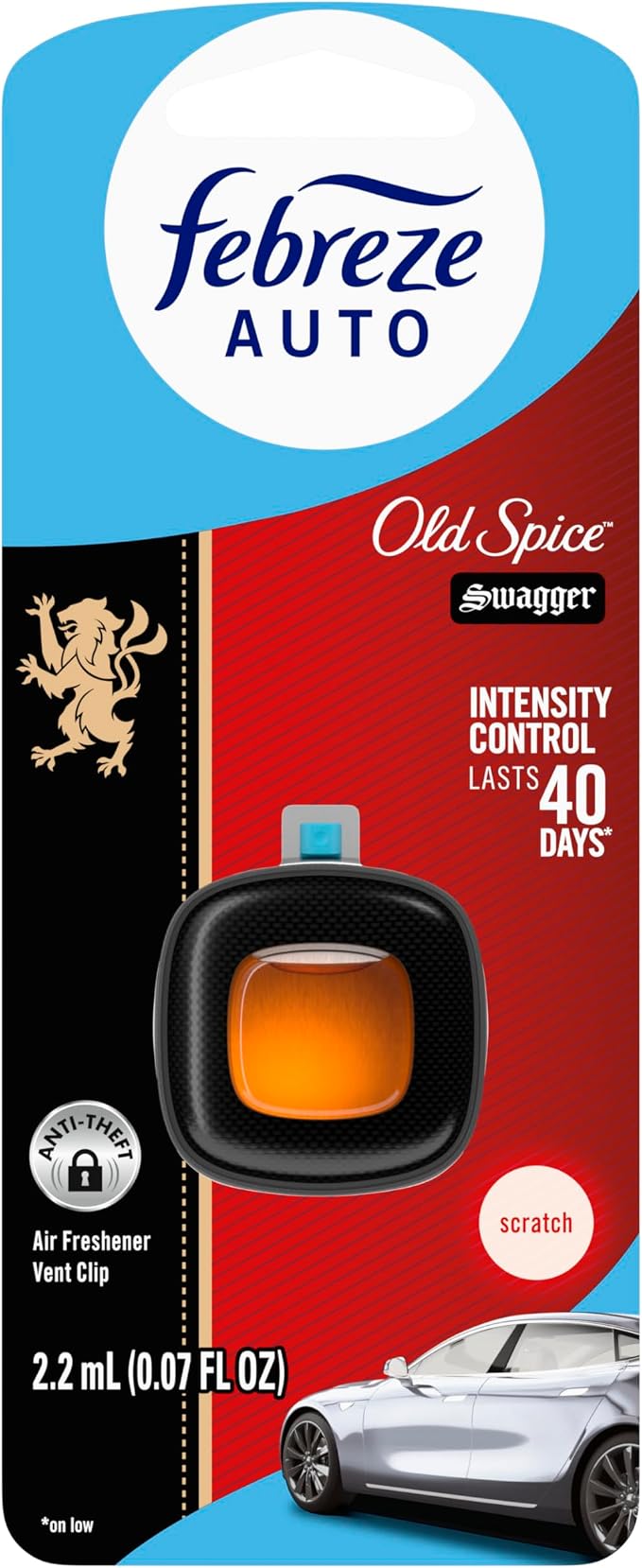 AUTO Air Freshener, Odor-Fighting Automotive Vent Clip, Old Spice Swagger Scent, 8 Count