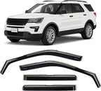 in-Channel Incredibly Durable Rain Guards for Ford Explorer 2011-2019, Original Window Deflectors, Vent Deflector, Vent Window Visors, Dark Smoke Car Accessories, 4pcs -611150