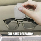 2 Pack Leather Car Visor Sunglass Holder, Magnetic Leather Glasses Eyeglass Hanger Clip for Car, Sunglass Clip Glasses Holder for Car Visor (Gray)