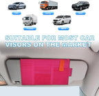 Car Sun Visor Organizer, Auto Interior Visor Storage Pouch Holder with Zipper, Multi-Pocket Net Personal Belonging Organizer, Universal Car Accessory for Cards, Documents (Rose Red)