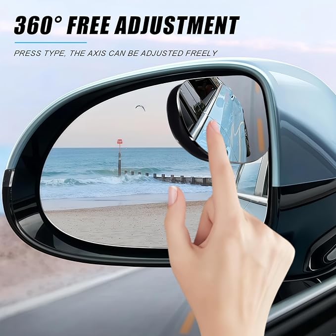 Blind Spot Mirrors 2 Pack, Electroplated Metal Fan-Shaped HD Glass Frameless Convex Side Rear View Mirror, Self-Adhesive Back for Car SUV Truck(style2)