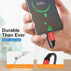 Short USB Type-C Cable 5pack 12inch Fast Charging 3A Rapid Charger Quick Cord, Braided Type C to A Cable for Galaxy S10 20 9 8 Plus a10e,Note 10 9 8,LG V50 V40 G8 G7(1foot, Red)
