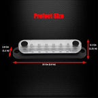 8 x M5 (#10) Studs Power Distribution Block Bus Bar 12V, 5.9" HD 120A Marine BusBar Battery Distribution Block W/Cover for Car Boat Solar (Black)