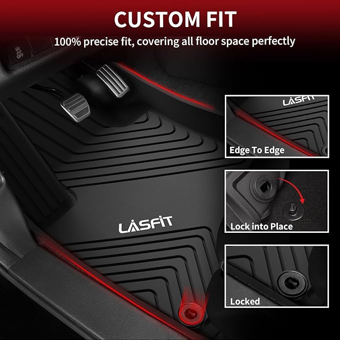 Floor Mats for Honda Accord Sedan 2026 2025 2024 2023 (Gasoline & Hybrid), All Weather Protection Custom Fit Anti-Slip TPE Floor Liners,1st & 2nd Row, Black