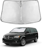 Windshield Sunshade Compatible for Dodge Caravan 2008-2018 2019 2020, (Not for Dodge Grand Caravan) Sun Visor for Front Window Sun Shade Cover, UV Heat Protector, Car Accessories