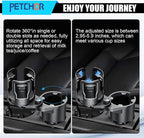 2 in 1 Expandable Cup Holder, 360° Rotating Cup Holder Expander for Car with Locking Function, All Purpose Car Cup Holder Base