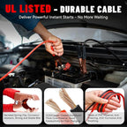 15PC Car Emergency Kit with Jumper Cables, Roadside Assistance Safety Kit for Auto & Truck, Includes Safety Hammers, Tow Strap, Warning Triangle, First Aid, Gifts for Young Men or Women, Black