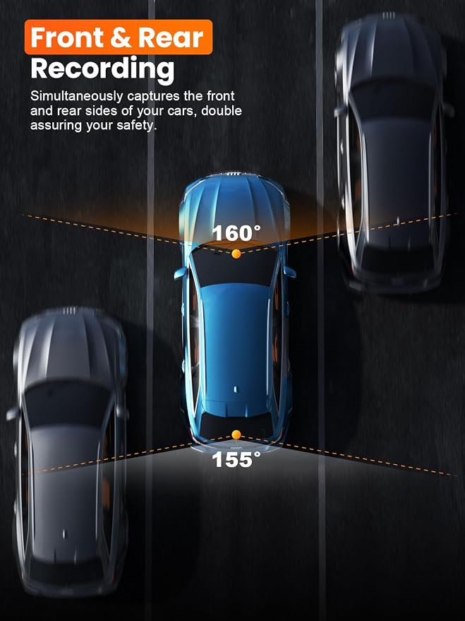 4K+2.5K Dash Cam Front and Rear, Built-in 5G WiFi 6 GPS, 64GB Card Included, 3.59'' IPS Screen Dash Camera for Cars, Dual Dashcam with G-Sensor, Loop Recording, 24H Parking Monitor