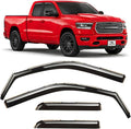 Voron Glass in-Channel Extra Durable Rain Guards for Trucks Dodge RAM 1500 2019-2026 Quad Cab, Window Deflectors, Vent Window Visors, 4 Pieces - 230088