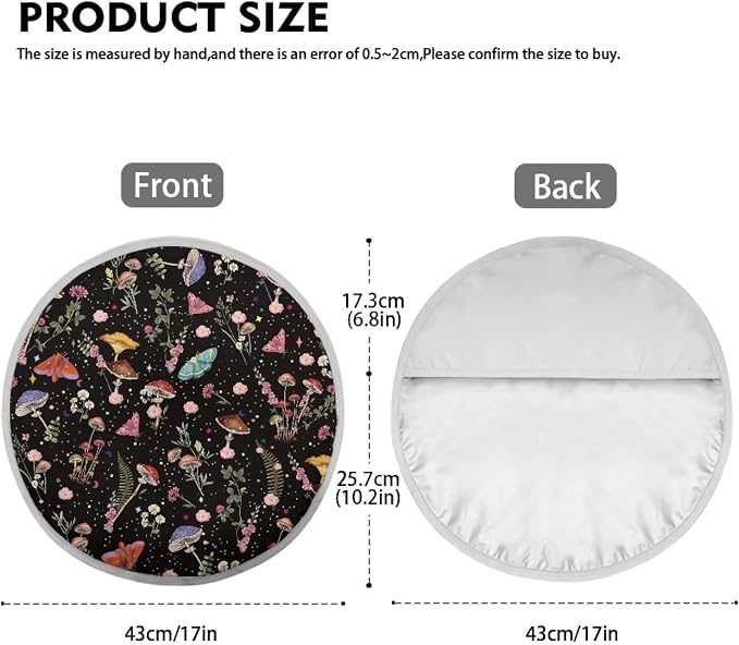 Mushroom Print Steering Wheel Cover Sun Shade Universal 17 inch Insulation Steering Wheel Cover for Cars SUV Trucks Cute Car Steering Wheel Accessories for Women