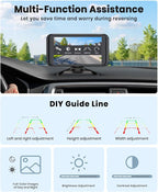 W5 Wireless Backup Camera: 4.5" 1080P Dual-Channel Monitor, Easy Installation, Stable Wireless Signal, IP69K Waterproof Color Night Vision Back Up Camera for Truck, Car, SUV, Van and Trailer