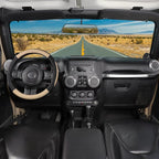 Car Steering Wheel Cover for F-150 Tundra Range Rover 15.5-16 inch, Black and Beige Microfiber Leather