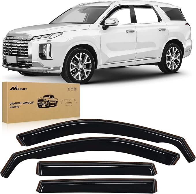 Vent Window Visors for Hyundai Palisade 2020 2021 2022 2023 2024 2025, in-Channel Rain Guards, Original Window Deflectors-4PCS