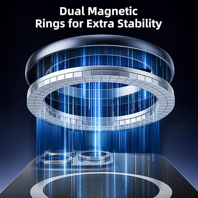 Magnetic Phone Holder for Car with 360° Adjustable Vacuum Spherical Design Phone Mount for Car Home Gym Office Compatible for iPhone 17 Pro Max 16 15 14 13 12 Air Plus and Android