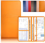 Orange Car Registration and Insurance Holder with Magnetic Closure for Glove Box Organizers Car Document Holder Car Document Organizer Car Glove Box Organizer