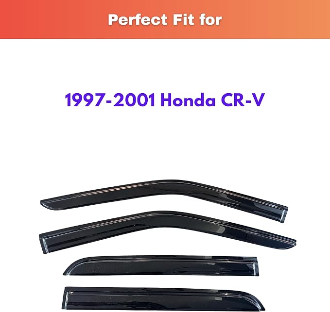 KPY Rain Guards Fit for 1997-2001 Honda CRV, Out-Channel Window Visors Vent Wind Deflectors 4PC, Car Accessories for 97-01 CR-V