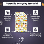 Double Sided Microfiber Hand Towels, 17x27 Inches Waffle Design Kitchen Towels Set, Durable & Soft Fast Drying Hand Wash Cloth, Everyday Use Dishcloth at Home (Wings & Flower Farm- Purple/Cream)