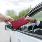 1Pack Car Registration and Insurance Holder,Car Document Holder for Cards License with Magnetic Shut,Vehicle Glove Box Car Organizer for Documents, Cards, License(Rose red)