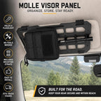 Visor MOLLE Organizer Panels for Car Sun Visor – Rigid ABS Sun Visor Organizer with MOLLE Webbing – Adjustable Fit for Truck SUV (2 Pack)
