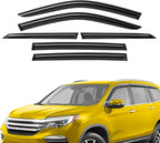 Extra Durable Window Deflectors Tape-On Window Visors Rain Guards Fit for Honda Pilot 2016-2022, Sun Visors, Wind Vent for Shades, Exterior Car Accessories - 6pcs. AG0842