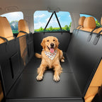 XL Hard Bottom Dog Car Seat Cover for Back Seat, 58"x69" Waterproof PU Leather Hammock with Side Flaps, Non-Slip Protector for Full-Size Trucks & SUVs, Supports Up to 450 lbs – Black