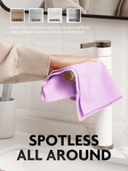 Microfiber Cleaning Cloth Roll-75 Sheets, 12" x 12" (Purple) | Super Absorbent, Lint-free, Tear-away Microfiber Towel Roll, for All-Purpose Cleaning, Reusable Alternative to Paper Towels