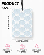 Blue Beach Car Air Freshener 4 Pcs Coconut Scented, Preppy Coastal Seashell Starfish Car Accessories Mirror Decor for Women, Beachy Hanging Air Freshener for Cars Closet Drawer Books