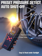 AP150 PRO Tire Inflator Portable Air Compressor,Color LED Screen | 150PSI Air Pump with Digital Pressure Gauge, LED Light and Auto Shut-Off Function for Car, Motorcycle, Bicycle, Ball