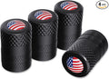 Tire Valve Stem Caps, Anodized Aluminum Tire Valve Cap Set, Corrosion Resistant, Universal Stem Covers for Cars Trucks Motorcycles SUVs and Bikes (Black-US)