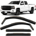 in-Channel Incredibly Durable Rain Guards for Chevrolet (Chevy) Silverado/GMC Sierra 2014-2018 Crew Cab, Truck Accessories, Vent Window Visors, Original Window Deflectors, 4pcs - 614224