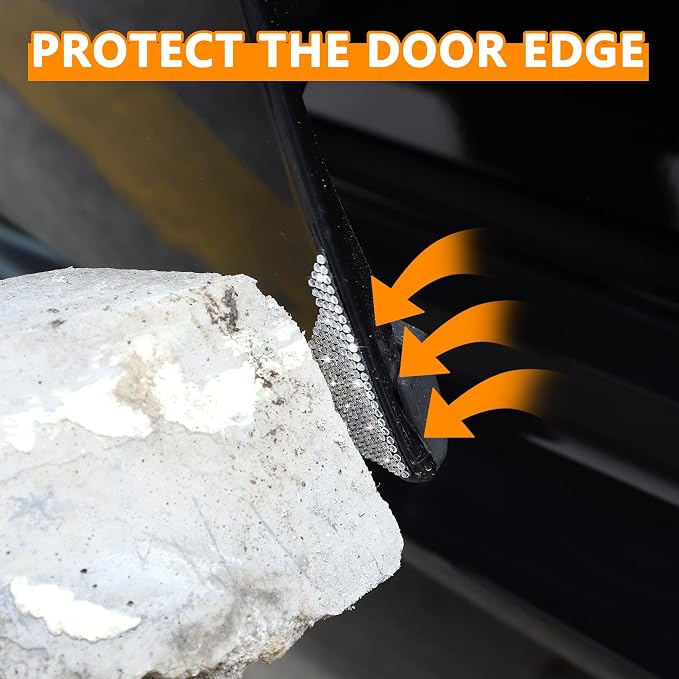 Car Door Corner Edge Guards 4pcs Bling Rhinestone Anti-Scratch Car Door Edge Protector Sticker Door Corner Bumper Sticker(White)