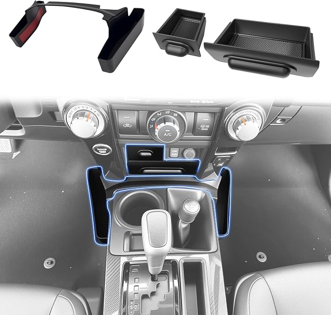 Console Organizer Tray Fits for 2014-2024 Toyota 4Runner Shifter Hanging Tray Dashboard Screen Drawer Armrest Storage Box Compatible with 4Runner Interior Accessories (Drawer+Shifter)