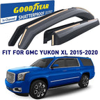 Goodyear Shatterproof in-Channel Window Deflectors for GMC Yukon XL 2015-2020, Rain Guards, Window Visors for Cars, Vent Deflector, Car Accessories, 4 pcs - GY008139