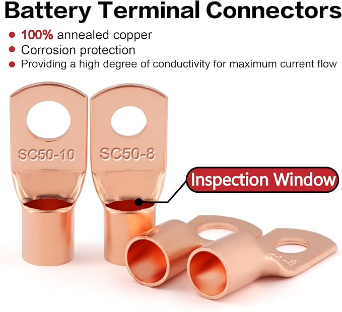 0 Gauge Wire 40FT (20Ft Black+20Ft Red) Copper Clad Aluminum(CCA),0 Gauge Battery Cable Wire,20pcs Lugs Terminal Connectors,20PCS Heat Shrink Tubing for Primary Wiring,Winch Wiring,Inverter Cables