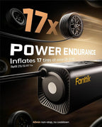Fanttik X8 APEX Tire Inflator Portable Air Compressor, 1 Min Fast Inflation, 150PSI Cordless Tire Inflator with LED Dual Screen, Handed Inflator for MPV, Car, Bike, Motorcycle, Up to 26.3″ Tires