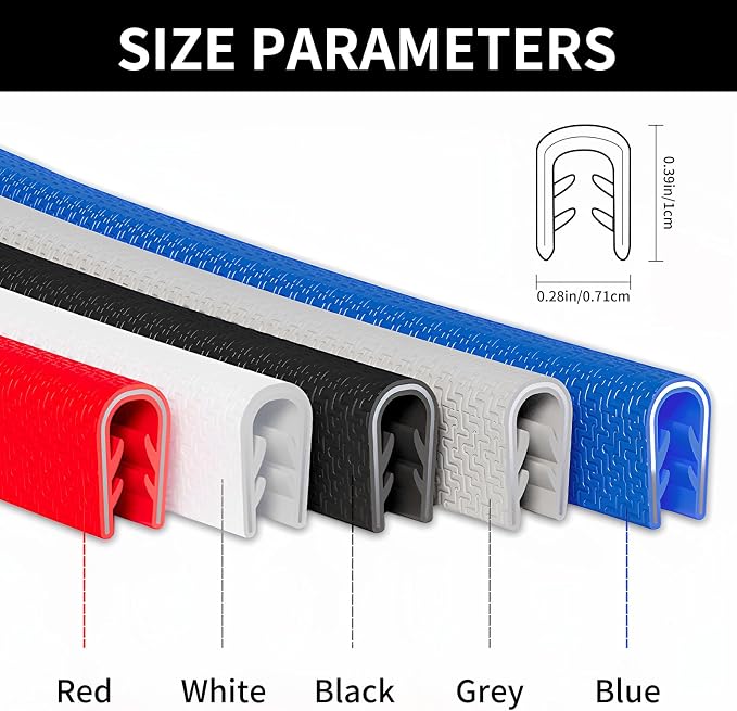 Car Door Edge Guards, 16Ft Rubber Seal Car Door Edge Trim, U Shape Door Edge Protector Guard, Aluminum Weather Proofing Automotive Door Edge Molding Protection for Most Car (Blue, 16Ft)