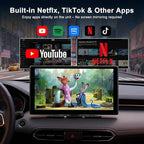 9" Upgraded Wireless Carplay Screen For Car, Built-in Apps Net-flix Youtube Tiktok, Portable AI Magic Box For Apple Car Play & Android Auto Screen With HD Backup Camera, Voice Assistant, OTA Updates