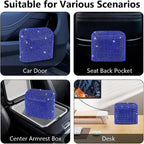 Car Trash Can with Lid, Mini Vehicle Trash Bin Car Dustbin Garbage Organizer,Bling Crystal Automotive Garbage Can Bin Trash Container for Auto Cars, Home, Office,Deep Blue