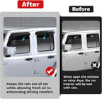Wrangler JL Rain Guards - Window Visors for Jeep Wrangler JL 2018-2025 2026, Outside-Mount Tape-On Side Window Wind Deflectors for Wrangler JL Accessories, Vent Visors Shades Rainproof 4PCS
