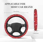 Christmas Candy Cane Car Steering Wheel Cover, Non-Slip Absorbing Sweat Car Wheel Cover Accessories for Men Women,Universal 15" Fit Auto SUV Vans Trucks