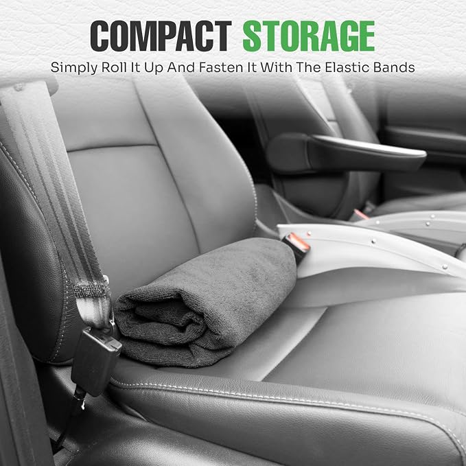 Car Seat Towel Cover for Post Gym Workout, Running and Swimming, 2 Pack Universal Fit Anti-Slip Waterproof Sweating Bucket Seat Protector for Cars, SUVs and Trucks, Grey
