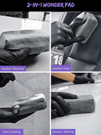 7PCS Motorcycle Cleaning & Polishing Kit - Ultimate All-in-One Care with Wax Applicator Pads, Detailing Brush & Weave Drying Towel | Safe for Chrome, Paint, Tires for Bikers