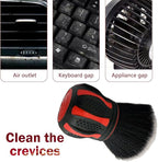 Car Interior Brush, Soft Bristles with Storage Rack, Car Beauty Tools, Car Detailing Brush Kit, Suitable for Most Cars (Red)