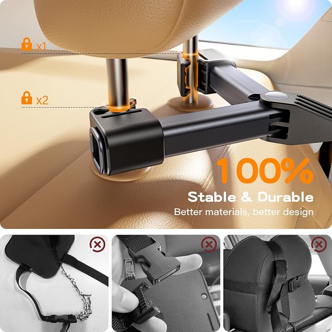 Baby Car Mirror for Baby, Stays Stable Hook Clip (No Strap), Baby Mirror for Car Seat Mirror Rear Facing, Easy Install, Back Seat Mirrors for Car, ShatterProof & Crash Tested Baby Shower Gifts
