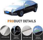 Car Half Cover, Oxford Summer Rainproof Sunshade Cover, All-season Thickened Car Roof Protector, Universal for Sedans (Silver)