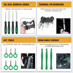 330Pcs Trim Removal Tool, Auto Push Pin Bumper Retainer Clip Set Fastener Terminal Remover Tool Adhesive Cable Clips Kit Car Panel Radio Removal Auto Clip Pliers, Green