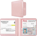 CoBak Car Registration and Insurance Holder - Small and Lightweight Vehicle Glove Box Car Organizer, Auto Truck Comparment Accessories Case for Essential Document, Driver License (Light Pink)