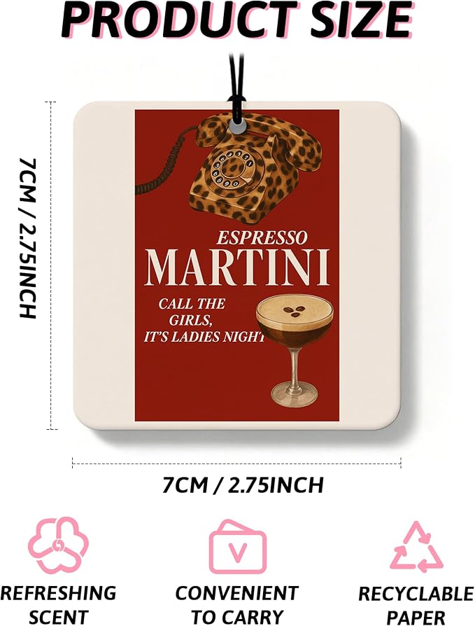 Funky Red Cheetah Orange Car Air Freshener 4 Pcs, Trendy Leopard Star Lucky 8 Ball Square Hanging Air Freshener for Closet Drawer Books, Girly Cheetah Car Accessories Mirror Decor for Women