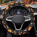 Car Steering Wheel Cover Universal 15 Inch Anti-Slip Neoprene Auto Steering Wheel Protector Halloween Car Accessories Decor for Women Men, Pumpkin Candy