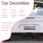 Pink Hibiscus Flower License Plate Frames,Tropical Floral Car Accessories for Women and Men ，Cute Aluminum License Plate Frame Fits Standard US Vehicles Size 12.2 x 6 Inch (Pink-Hibiscus Flower)